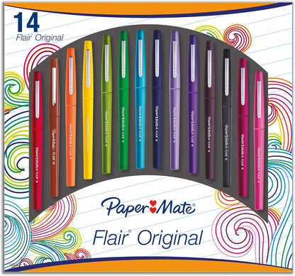 Flair Original Fibre Tip Pen Medium 1.0mm Special Pack of 14