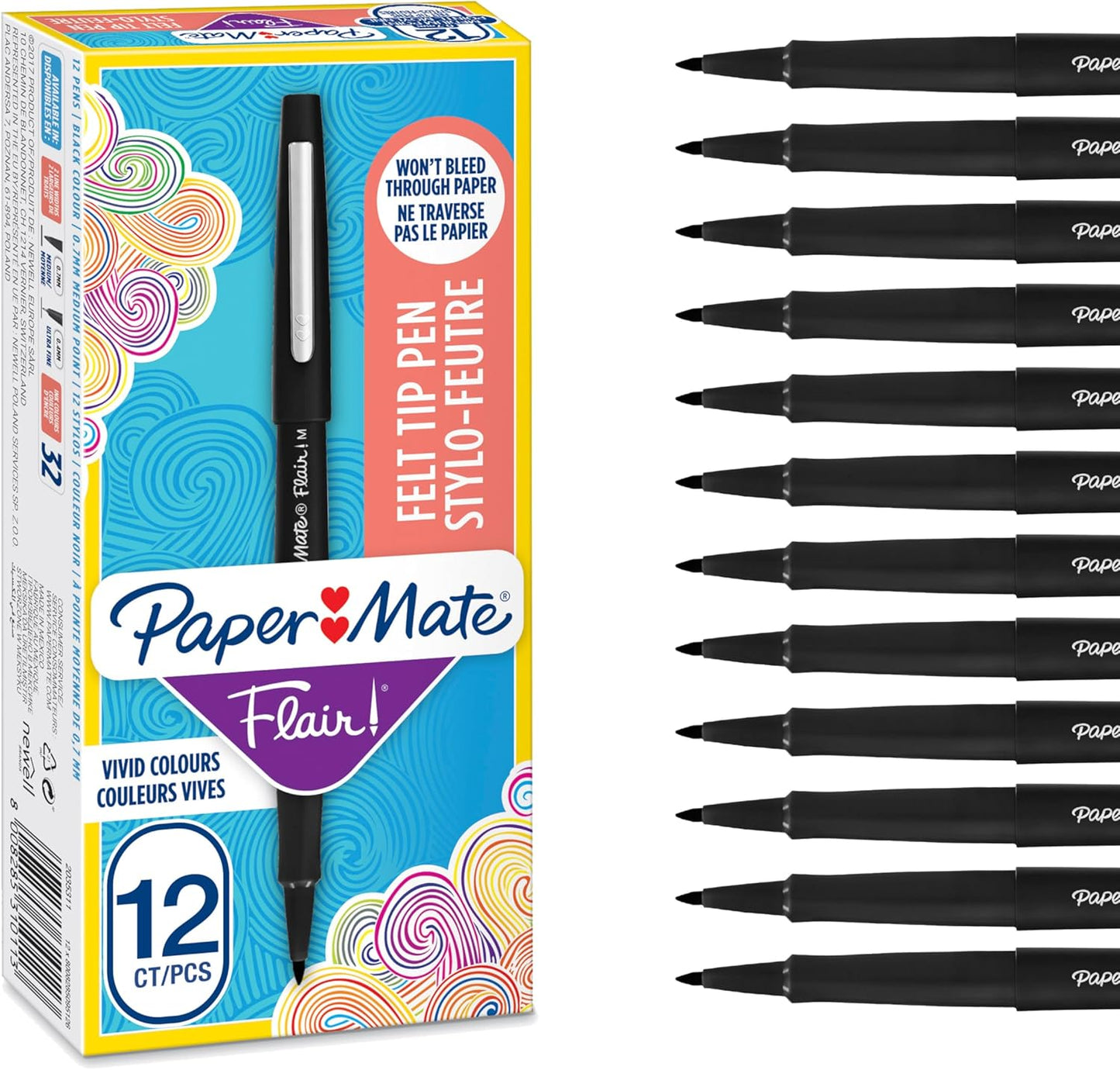 Flair Original Fibre Tip Pen Medium 1.0mm Special Pack of 14
