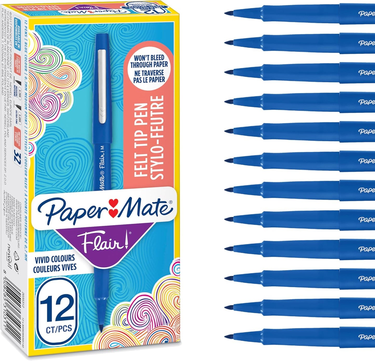 Flair Original Fibre Tip Pen Medium 1.0mm Special Pack of 14