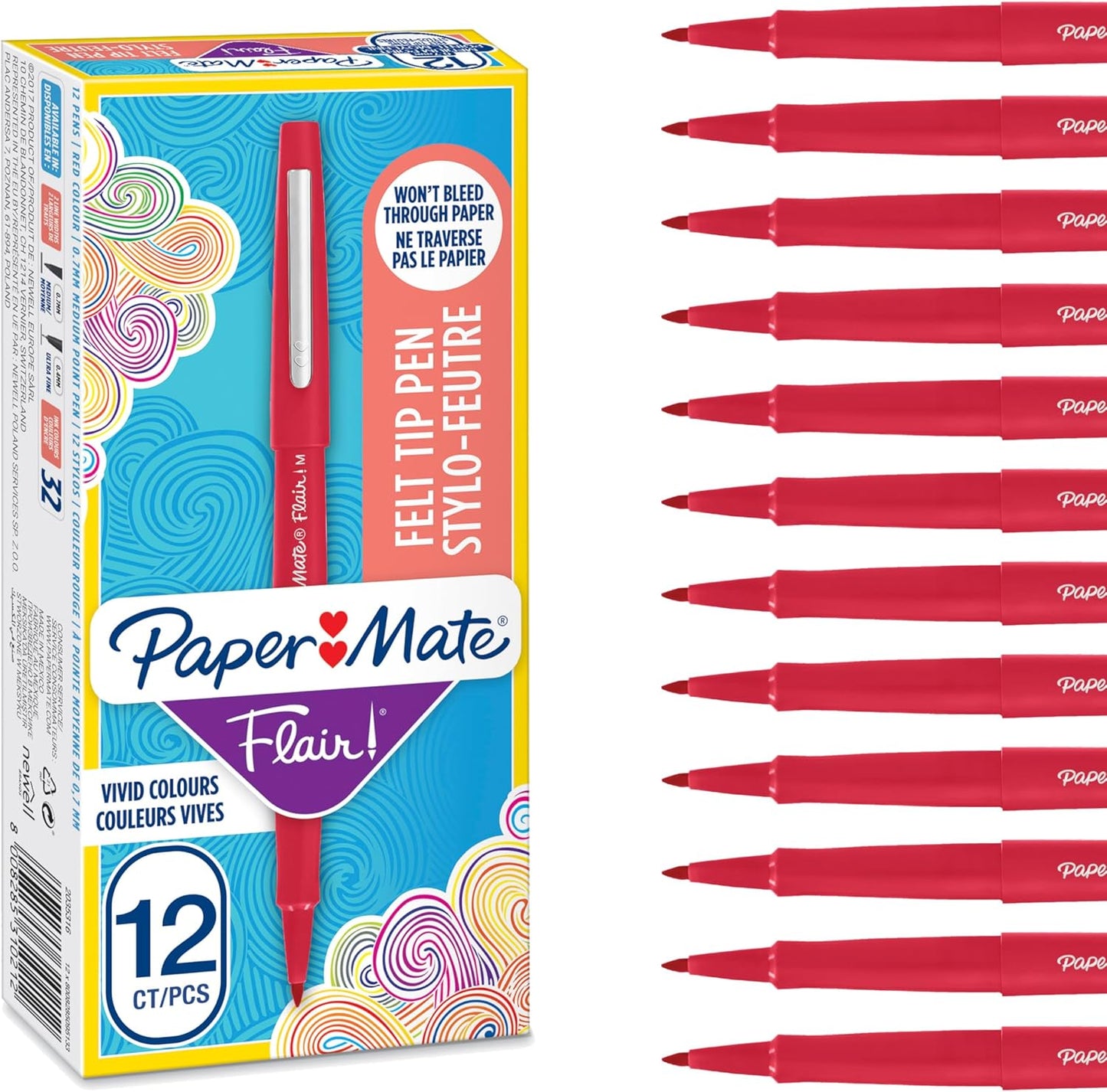 Flair Original Fibre Tip Pen Medium 1.0mm Special Pack of 14