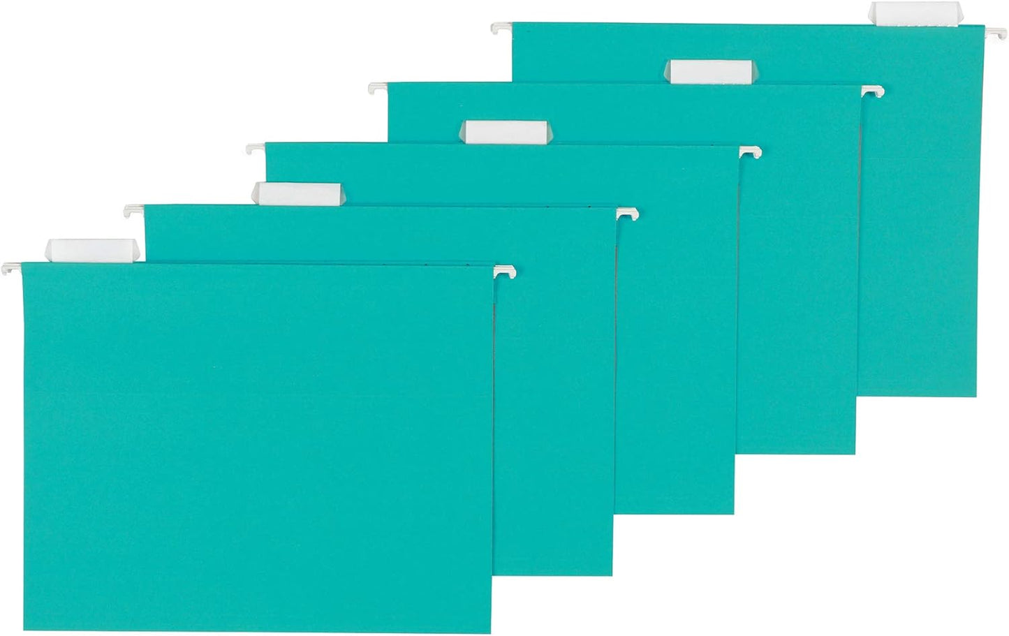 Hanging File Folders, Letter Size, Aqua, 25-Pack and File Folders, Letter Size, 1/3 Cut Tab, Gray, 36-Pack Bundle