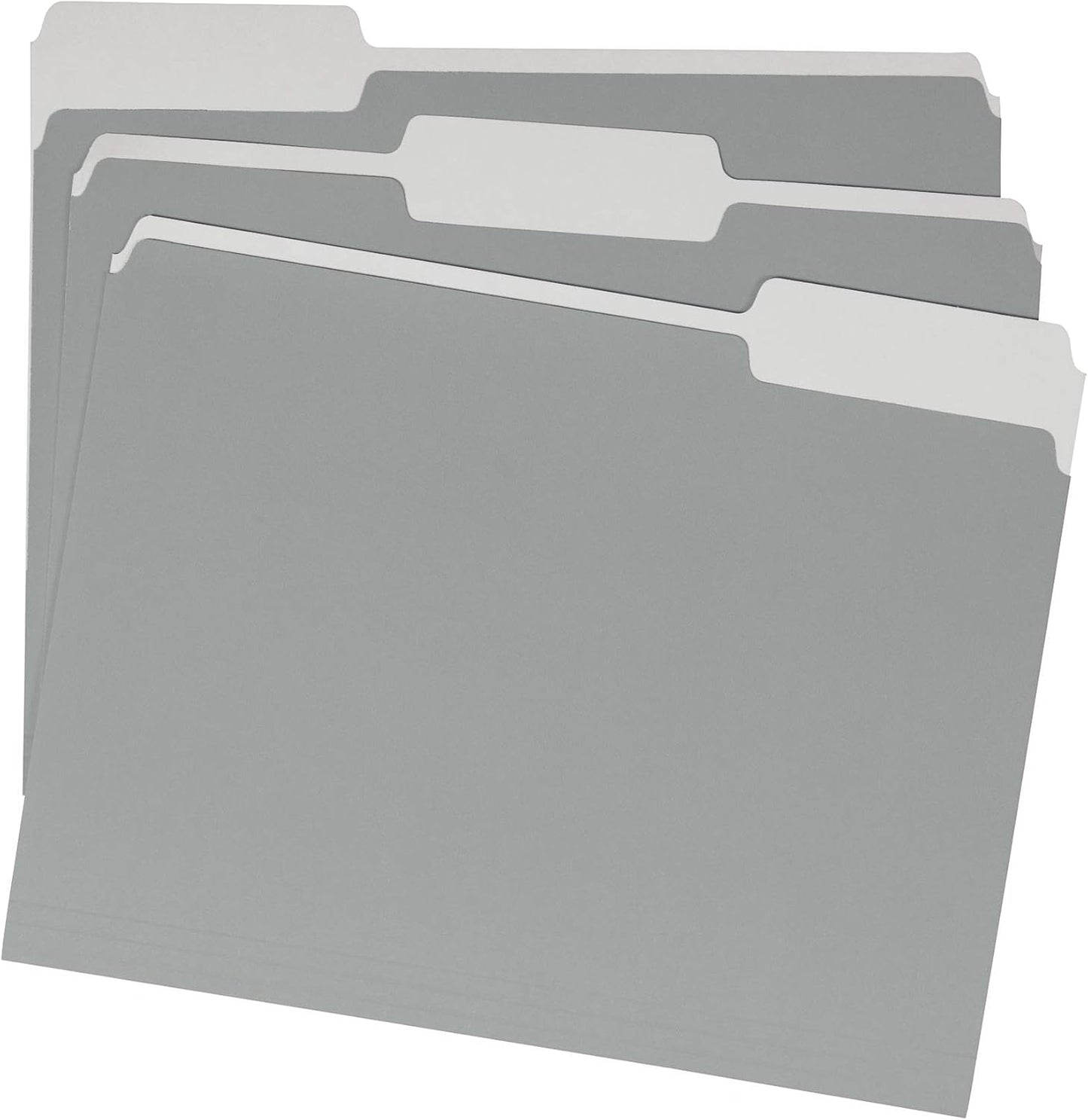 Hanging File Folders, Letter Size, Aqua, 25-Pack and File Folders, Letter Size, 1/3 Cut Tab, Gray, 36-Pack Bundle