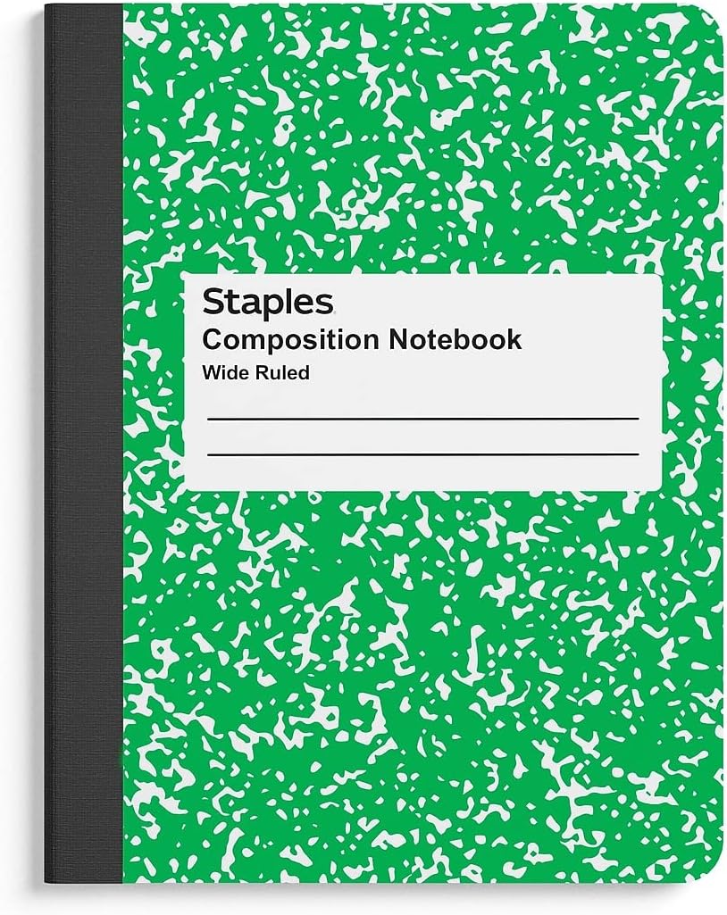 Composition Notebook, 9.75” x 7.5”, Wide Ruled, Assorted Colors, 48/Pack