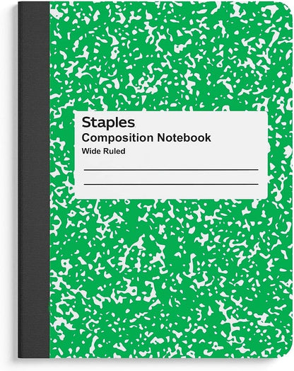 Composition Notebook, 9.75” x 7.5”, Wide Ruled, Assorted Colors, 48/Pack