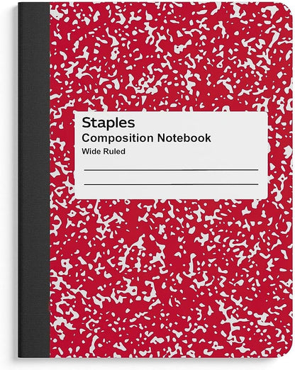 Composition Notebook, 9.75” x 7.5”, Wide Ruled, Assorted Colors, 48/Pack