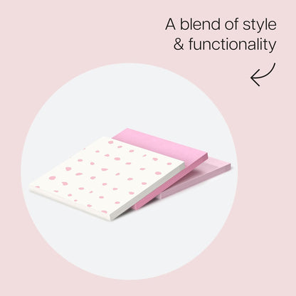 Polished Patterns, 3 x 3 in, 3 Sticky Notes Pads | Bubble Blush Design Featuring 1 Dot Pattern, 1 Positively Pink, and 1 Pink Salt Sticky Note Pad, 45 Sheets per Pad