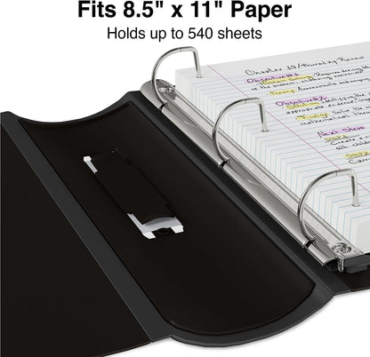 2-Inch 3-Ring Better Binder, Durable View Binder for Office & School Storage, Black, 2-Pack
