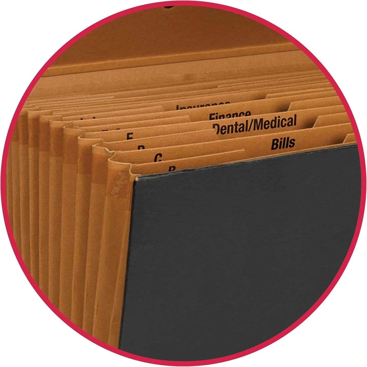 A-Z and Subject Expanding File Box, 19 Pockets, Printed Alphabetic (A-Z)/Subject, Latch Closure, Legal Size, Black (70804) (Pack of 4)