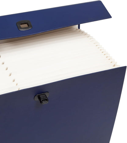 A-Z and Subject Expanding File Box, 19 Pockets, Printed Alphabetic (A-Z)/Subject, Latch Closure, Legal Size, Black (70804) (Pack of 4)