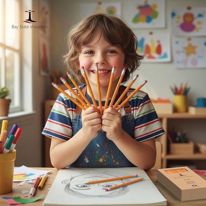 #2 HB Pencils Bulk 50 Pack | Pre-Sharpened Yellow Wood Pencils with Erasers, Smooth Writing for School, Classroom, Teachers, Office, Exams & Drawing