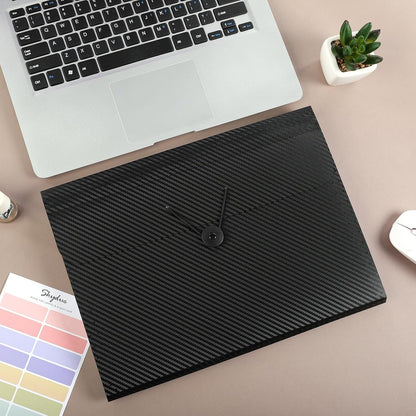 Expanding File Folder with 7 Pockets, Accordion File Organizer, Folders for Documents, Portable Receipt Paper Organizer, Letter Size Filing Folder School Office Supplies, Black