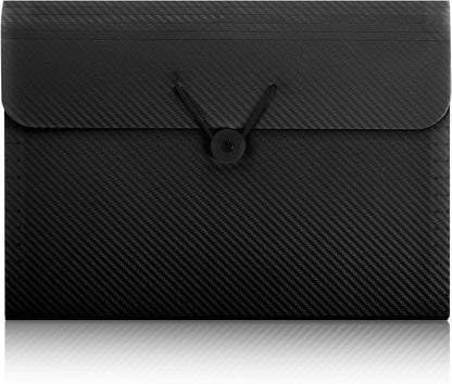 Expanding File Folder with 7 Pockets, Accordion File Organizer, Folders for Documents, Portable Receipt Paper Organizer, Letter Size Filing Folder School Office Supplies, Black