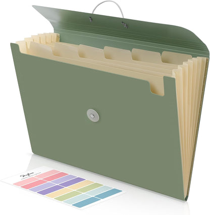 Expanding File Folder with 7 Pockets, Accordion File Organizer, Folders for Documents, Portable Receipt Paper Organizer, Letter Size Filing Folder School Office Supplies, Black