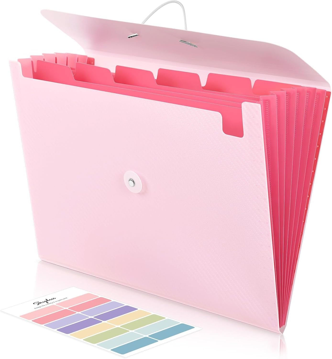 Expanding File Folder with 7 Pockets, Accordion File Organizer, Folders for Documents, Portable Receipt Paper Organizer, Letter Size Filing Folder School Office Supplies, Black