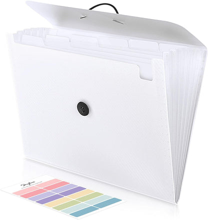 Expanding File Folder with 7 Pockets, Accordion File Organizer, Folders for Documents, Portable Receipt Paper Organizer, Letter Size Filing Folder School Office Supplies, Black