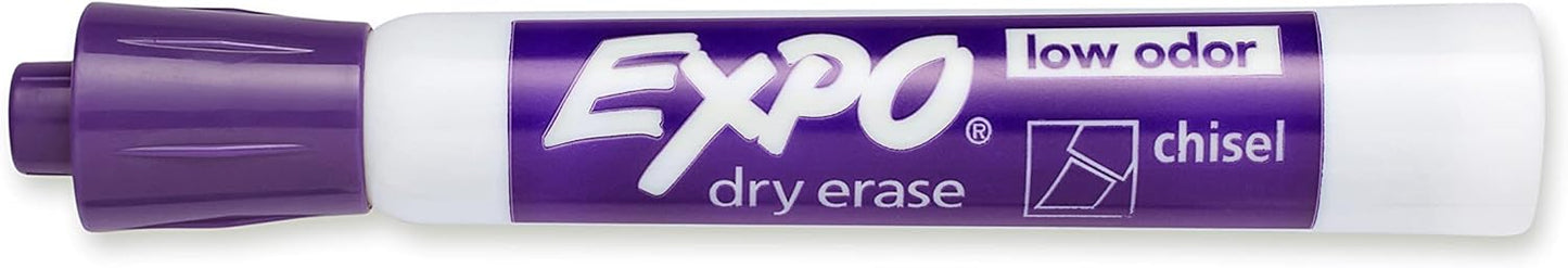 80008 Low-Odor Dry Erase Markers, Chisel Tip, Purple, 12-Count