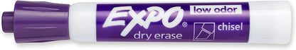 80008 Low-Odor Dry Erase Markers, Chisel Tip, Purple, 12-Count