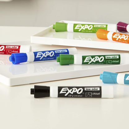 80008 Low-Odor Dry Erase Markers, Chisel Tip, Purple, 12-Count