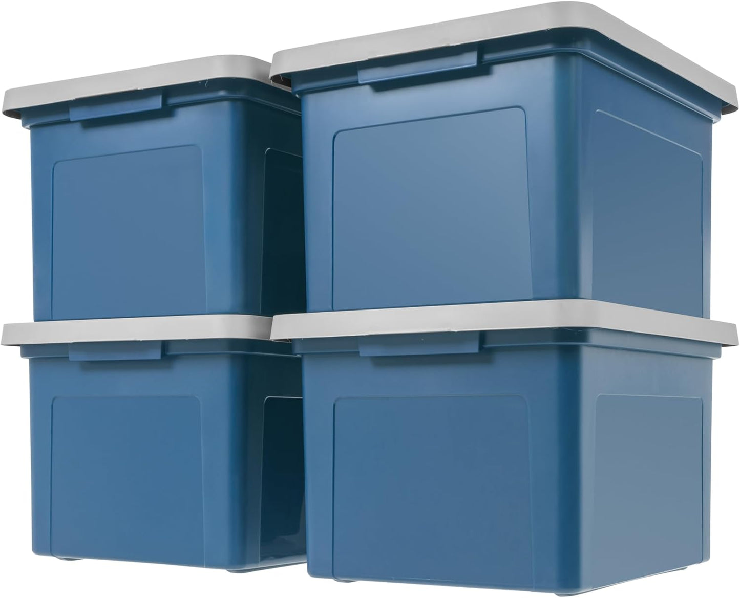File Box, Plastic File Organizer with Lids for Letter/Legal File, Portable Document Box For Moving, Storage Bin with Durable and Secure Lid, Stackable Nestable BPA-Free, Clear 35 Qt. 8 Pack