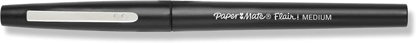 Flair Felt Tip Pens, Medium Point (0.7mm), Black, 2 Count