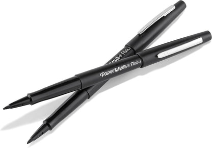Flair Felt Tip Pens, Medium Point (0.7mm), Black, 2 Count