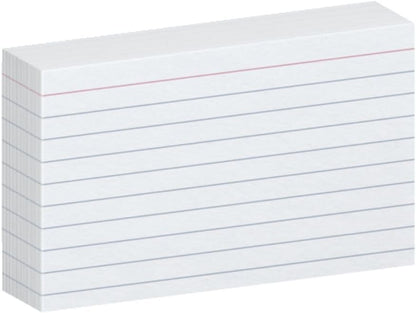 Ruled Index Cards, 3" x 5", White, 100-Pack (31)