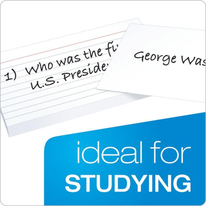 Ruled Index Cards, 3" x 5", White, 100-Pack (31)