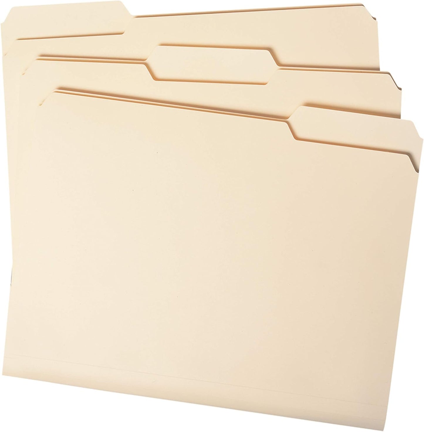 File Folders Letter Sized, 1/3-Cut Tab, Assorted Positions, Letter Size Manila Folders, 100 Per Box (10330)