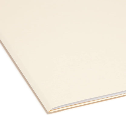 File Folders Letter Sized, 1/3-Cut Tab, Assorted Positions, Letter Size Manila Folders, 100 Per Box (10330)