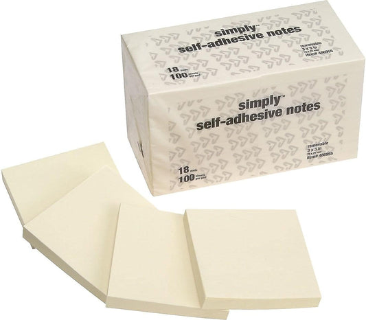 Highland Sticky Notes, 3 x 3 Inches, Yellow, 18 Pack (6549-18)