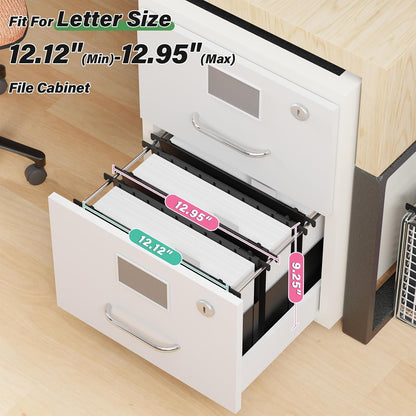 Plastic Hanging File Folders Letter Size, 3 inch Hanging Folders for Filing Cabniet, 6 Pack File Folders with Tabs, Hanging File Folder Organizers for School Office Home - Assorted Colors