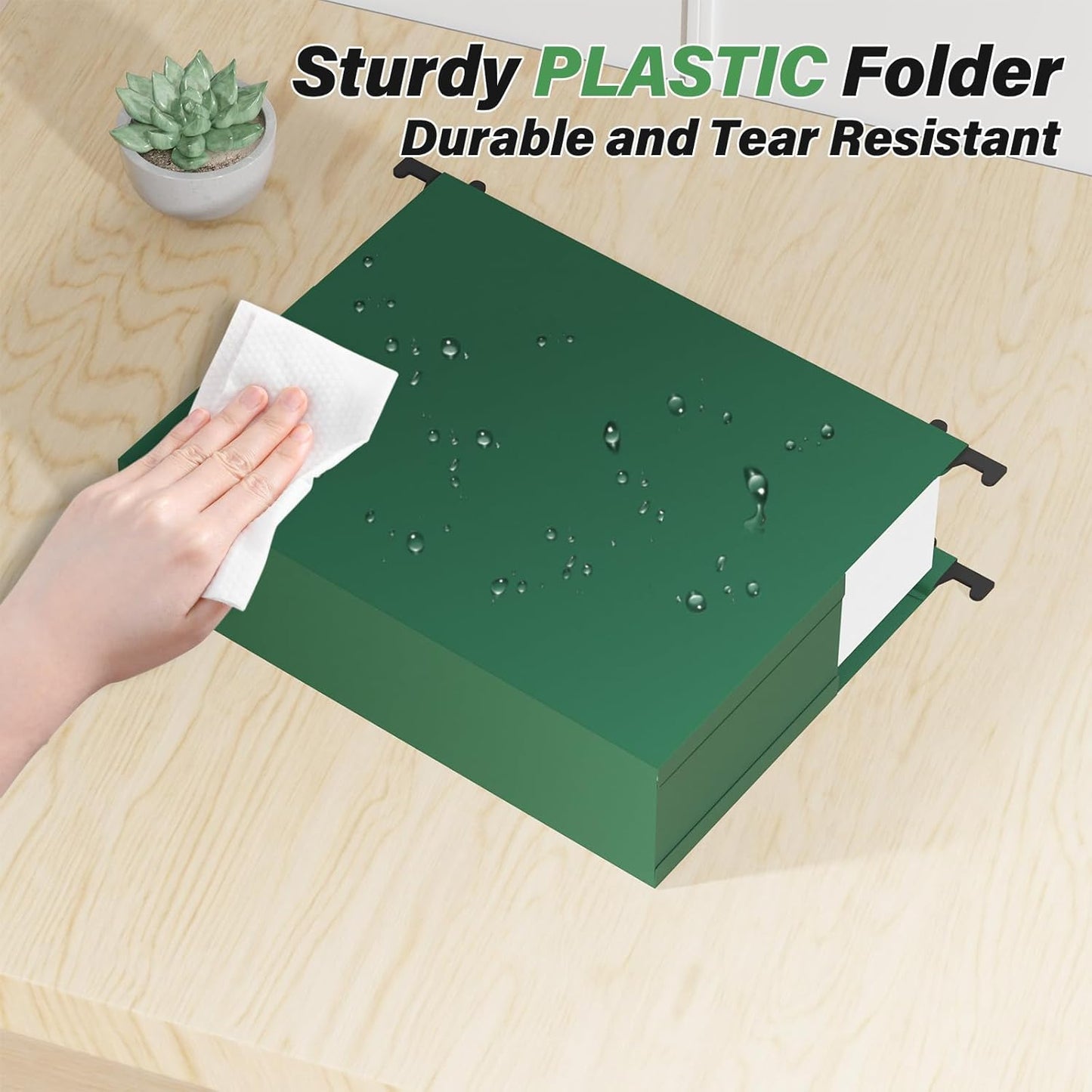 Plastic Hanging File Folders Letter Size, 3 inch Hanging Folders for Filing Cabniet, 6 Pack File Folders with Tabs, Hanging File Folder Organizers for School Office Home - Assorted Colors
