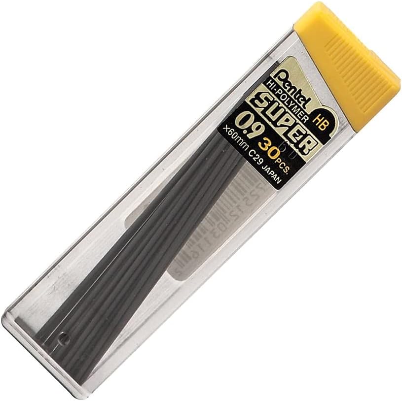 Pentel Super Hi-Polymer Lead Refills, 0.9 mm, 90 Pieces (C29BPHB3)
