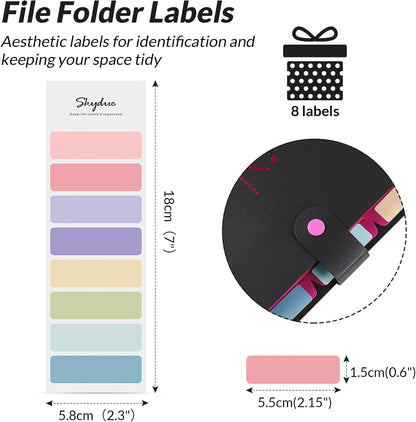 Expanding File Folder with 32 Labels, 5 Pockets A4 Letter Size Accordion Folder Paper Organizer for School and Office Pack of 4