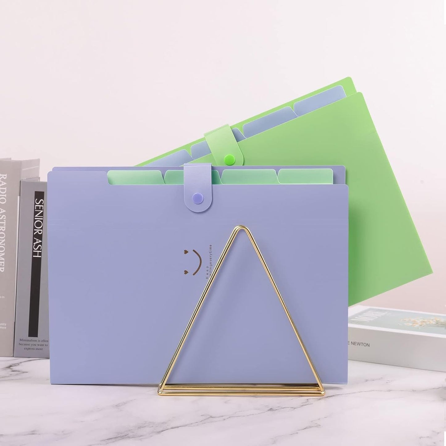 Expanding File Folder with 32 Labels, 5 Pockets A4 Letter Size Accordion Folder Paper Organizer for School and Office Pack of 4