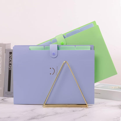 Expanding File Folder with 32 Labels, 5 Pockets A4 Letter Size Accordion Folder Paper Organizer for School and Office Pack of 4