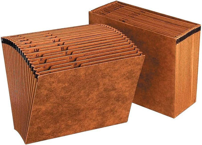 Letha‑Tone Expanding File, A–Z Alphabetical Index, 21‑Pocket Organizer, Letter Size, Brown Redrope